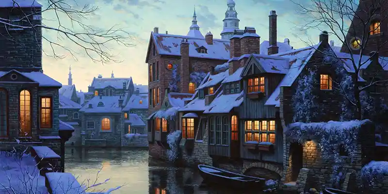 Winter in Bruges, Belgium